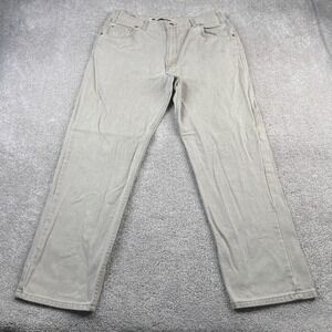 VINTAGE Arizona Jeans Mens 38x32 (Measures 36) Tan Straight Leg American‎ Denim